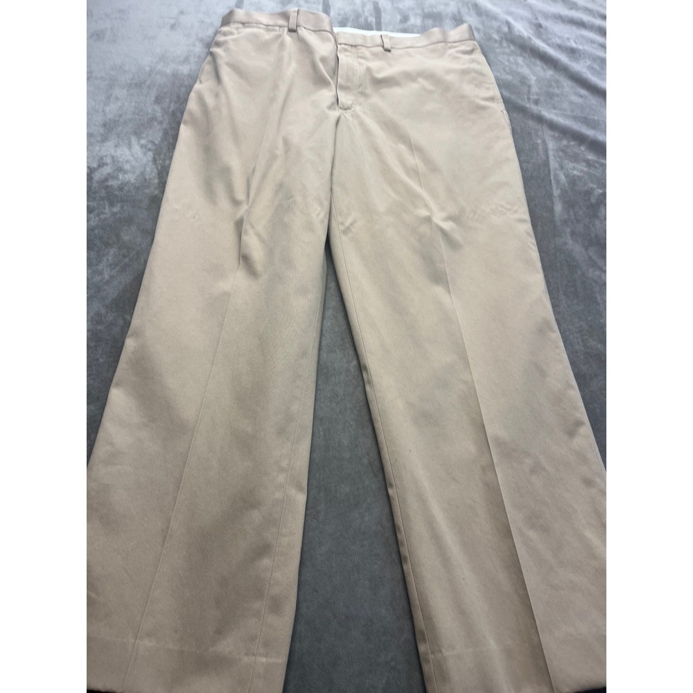 LL Bean Classic Fit Chino Pants Mens 36 Tan Khaki Cotton Twill Straight Leg 1181